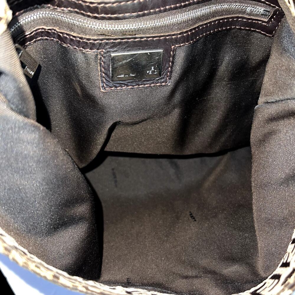 Fendi Tan and Brown Zucca Canvas Shoulder Hobo Tote Bag - Picture 13 of 15